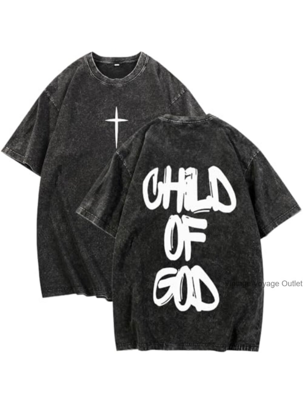 Men's Oversized Graphic Tee 100% Cotton Religious Faith Shirt Streetwear